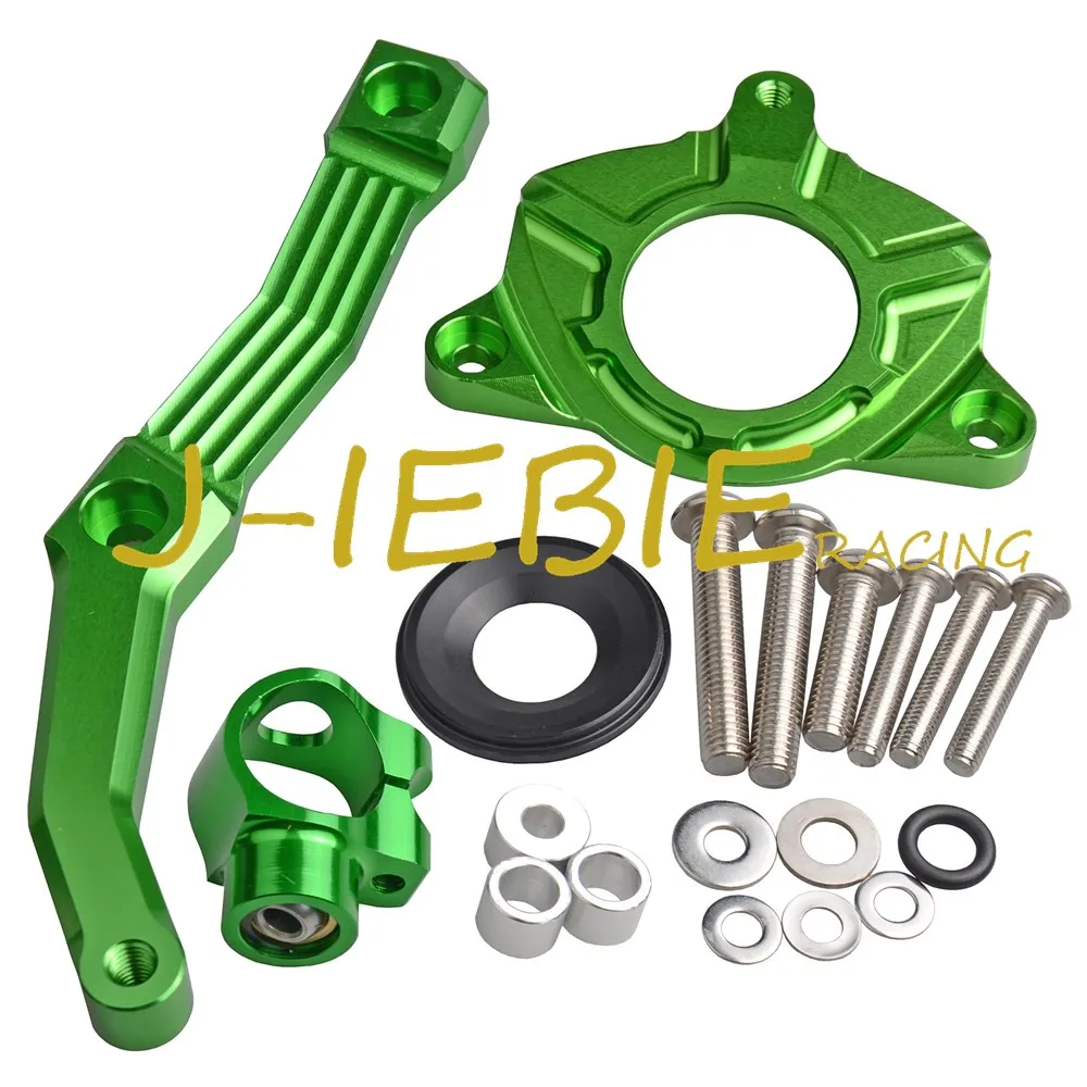 CNC Steering Damper Stabilizer Bracket Mounting For Kawasaki Z1000 2010-2013 2011 2012 Green