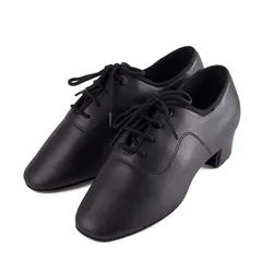 Zapatos de baile latino BD de cuero genuino para niños y niñas, zapatos de baile de tacón bajo, 802 de lona de cuero brillante