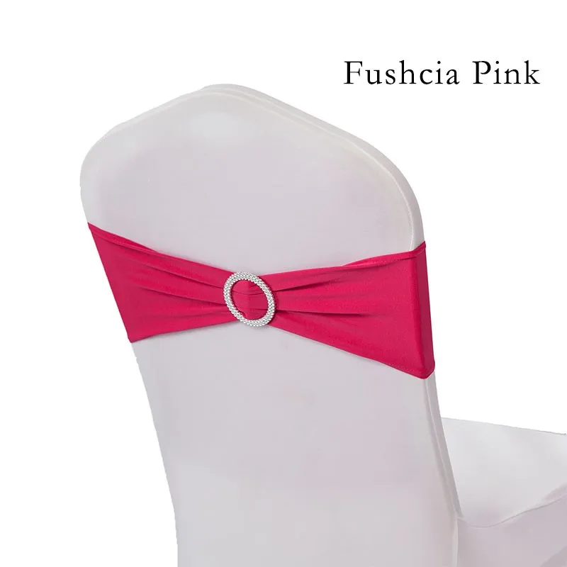 

Wholesale Spandex Lycra chair bands with buckle Wedding Chair Cover Sash Bands Wedding Party Birthday Chair Decoration 100pcs