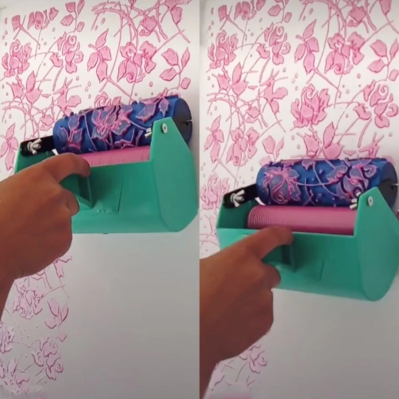 Macchina per pittura a colori a doppio colore per pittura a parete da 7 pollici per strumento per pennello a rullo strumento per pittura a decorazione di carta da parati con motivo 3D