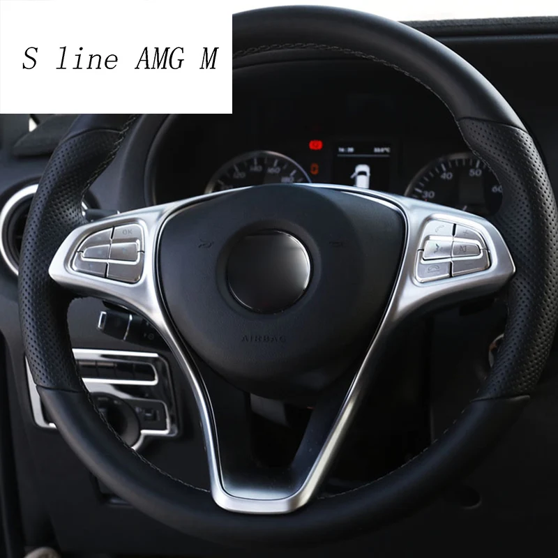 Car Styling Steering Wheel Button Frame Decoration Cover Sticker Trim for Mercedes Benz Vito W447 V260 Interior Auto Accessories