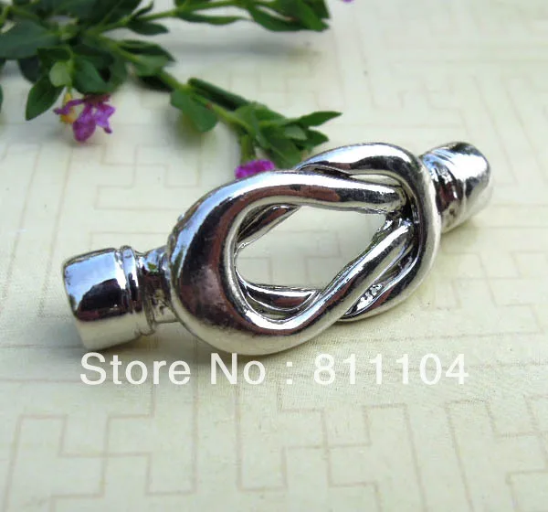 4mm Baru Silver nada Magnet Magnetic Buckle Genggam Hooks Konektor Cord Gelang Kulit End Caps Temuan DIY Settigns Grosir