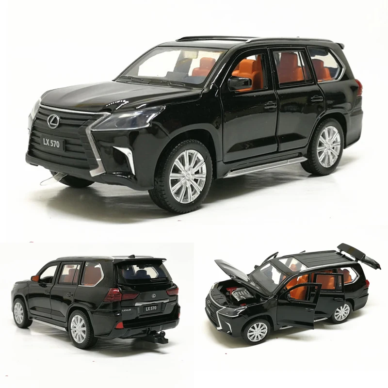 

1:32 alloy pull back toy car model,musical& flashing 6 open the doors,high simulation LX570 SUV, diecast metal,free shipping