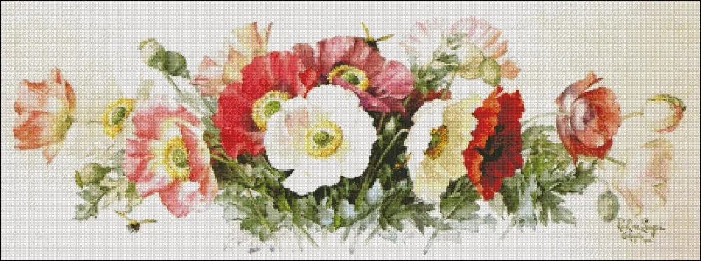 Needlework for embroidery DIY DMC High Quality - Counted Cross Stitch Kits 14 ct Oil painting - Icelandic Poppies