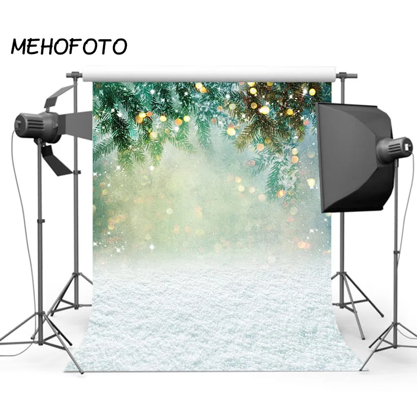 

MEHOFOTO Christmas Photography Backdrop Winter Snow Scene Bokeh Backdrops Photobooth Baby Portrait for Photo Background Studio