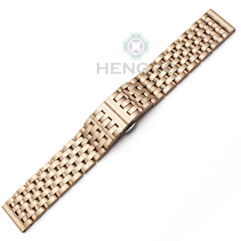 Watch Band Strap Stainless Steel 20mm 22mm Men Women Straight End Bracelet Silver Rose Gold Watchband Clasp Accessories