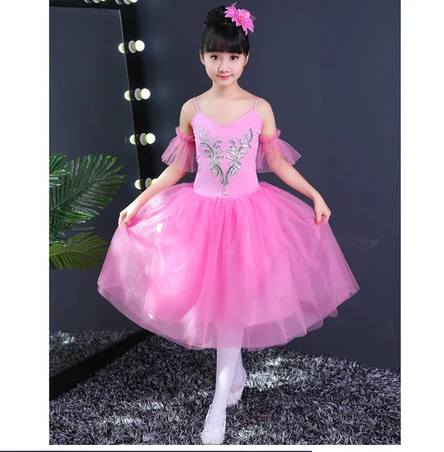 Meisjes Ballet Rok Nieuwe Stijl Wit Meisjes Witte Zwaan Dans Ballet Rok Kostuum Bladerdeeg Rok Stadium Kostuum