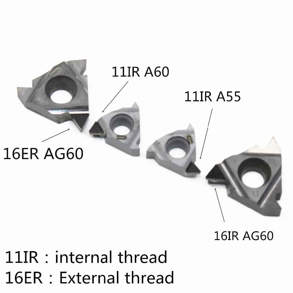 CNC Thread Blade Leather Cutter Tool, 11IR A55 A60 16ER/IR AG55 AG60 PCD CBN, carboneto, CNC