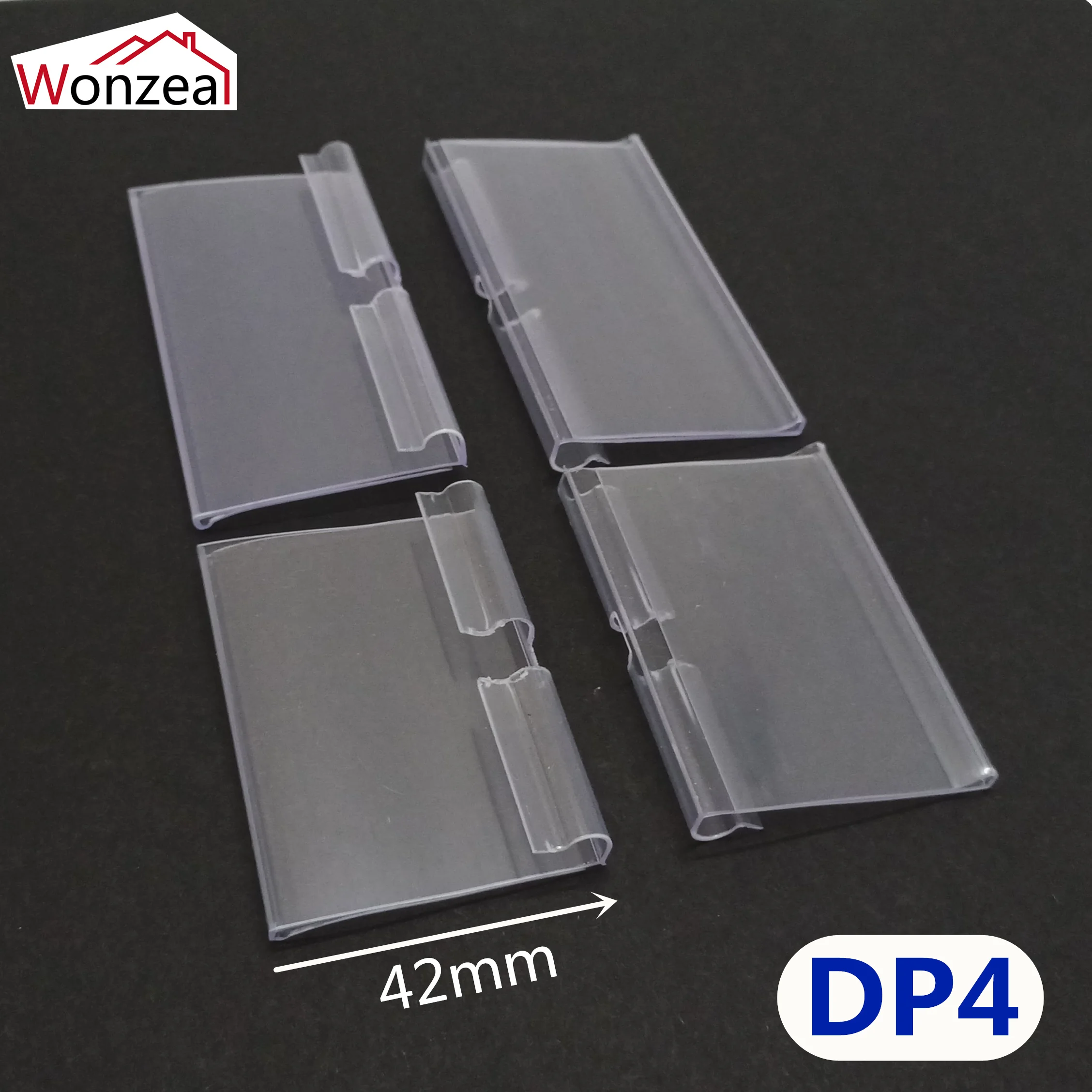 8-12pcs Clear PVC Plastic Price Tag Sign Label Display Holder Thickening For Store Shelf Hook Rack or Supermarket