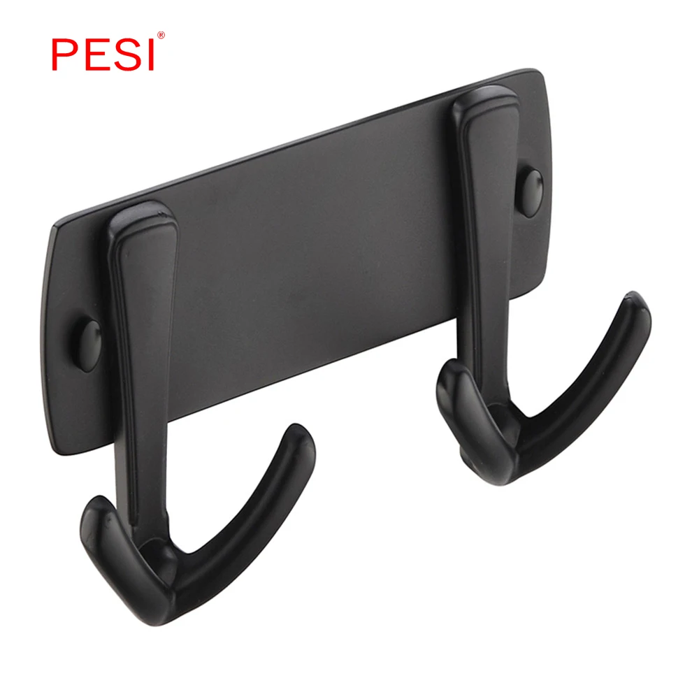 SUS304 Stainless Steel Coat Hook Single Towel/Robe Clothes Hook for Bath Kitchen Garage Heavy Duty Contemp Mate Black Finish.