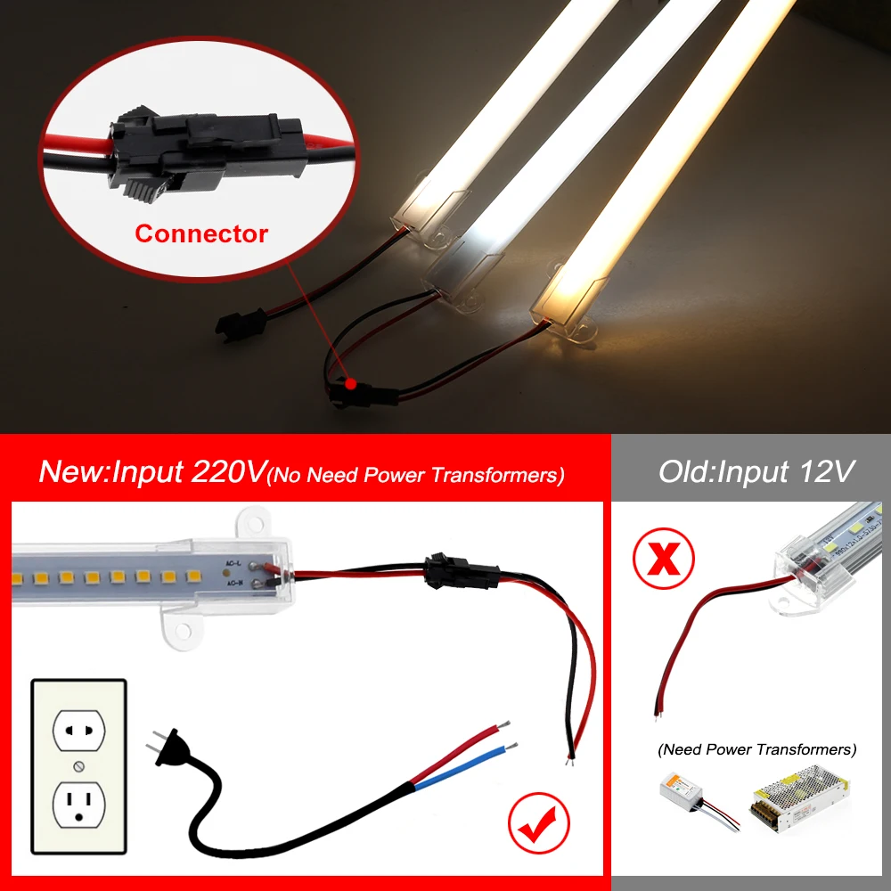 LED Tube AC220V 8W High Brightness 2835 30cm 50cm 72LEDs Energy Saving LED Fluorescent Tubes 5pcs/lot.