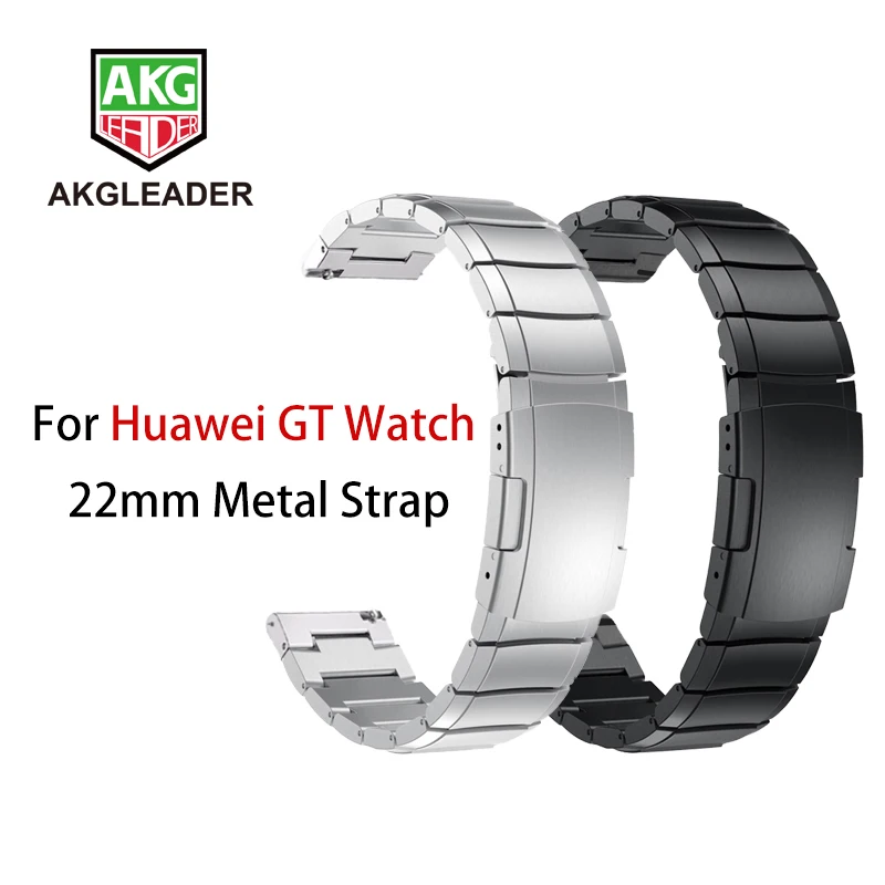 For Huawei GT Watch 22mm Metal Strap Heavy Solid Design Stainless Steel Watchband For Samsung Gear S3 Galaxy Watch 46mm Bracelet