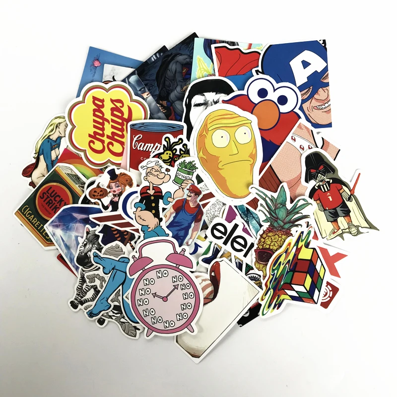 10/30/50Pcs/lot Random Mixed Funny Stickers For Snowboard Laptop Luggage Car Fridge Car-Styling Vinyl Home Decor Pegatina