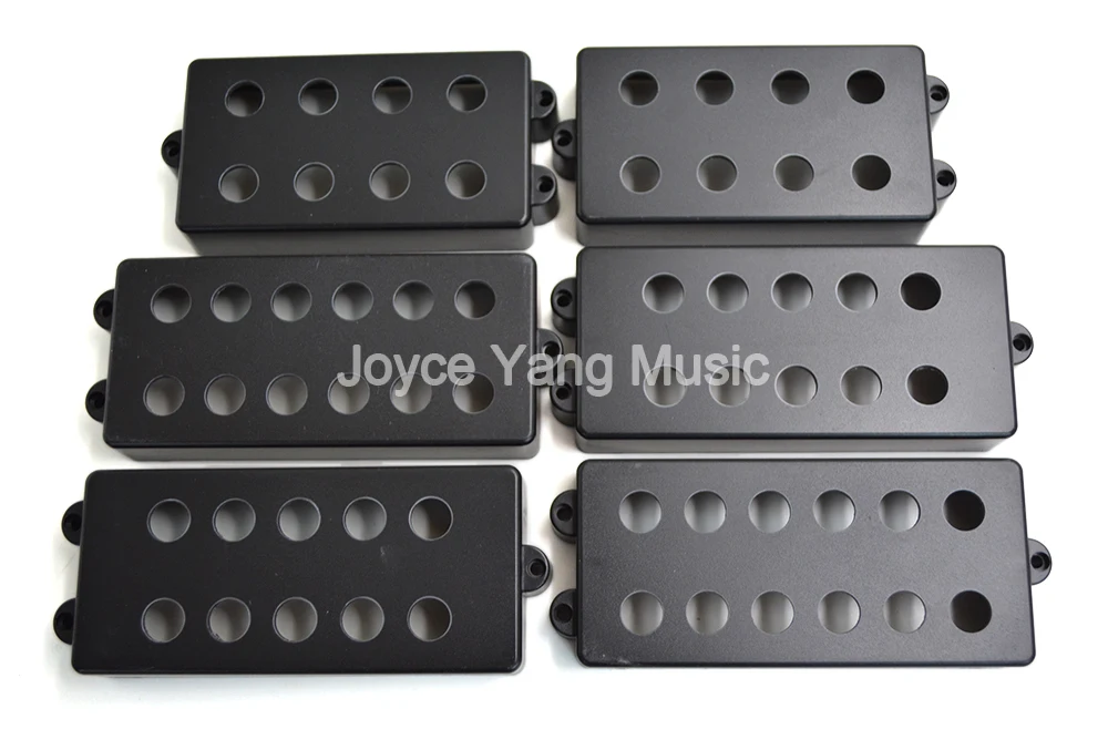 Niko 1 Set of 2pcs Electric Bass Humbucker Pickup Covers 8/10/12 Holes Matte Black For Bass Guitar