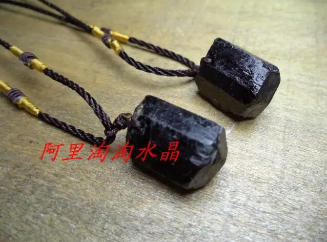 10/PCS natural black tourmaline pendant necklace plating crystal necklace chakra crystal healing stone pendant 40MM