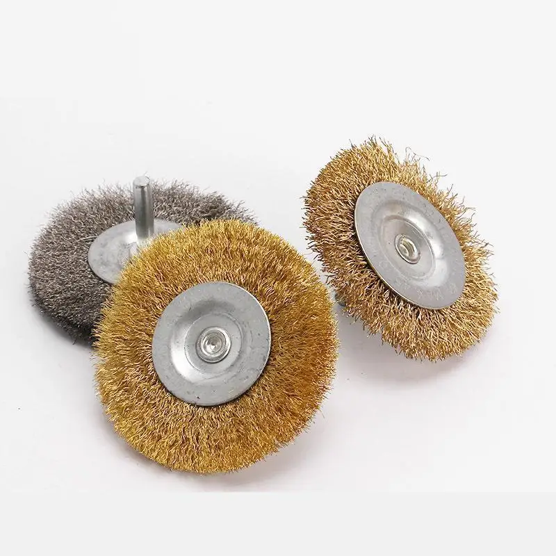 75*6mm Soft Stainless Steel Wire Brush For Derusting Polishing Wheel Grinding Head Flat Steel Wire