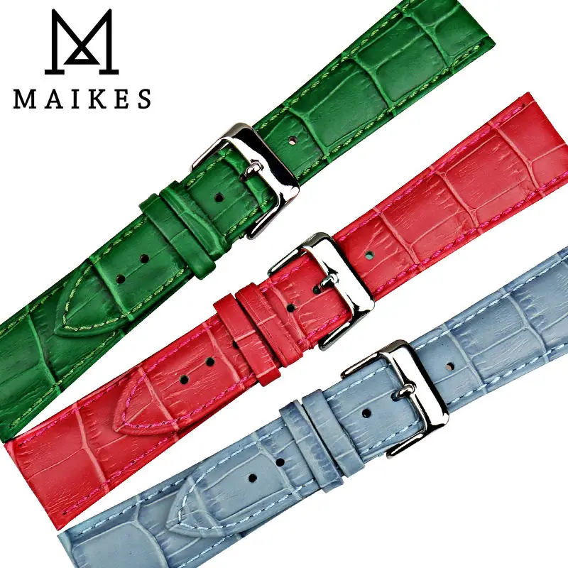 MAIKES New watch accessories wristband watch bands cow leather watch strap fashion blue watchband for dw daniel wellington