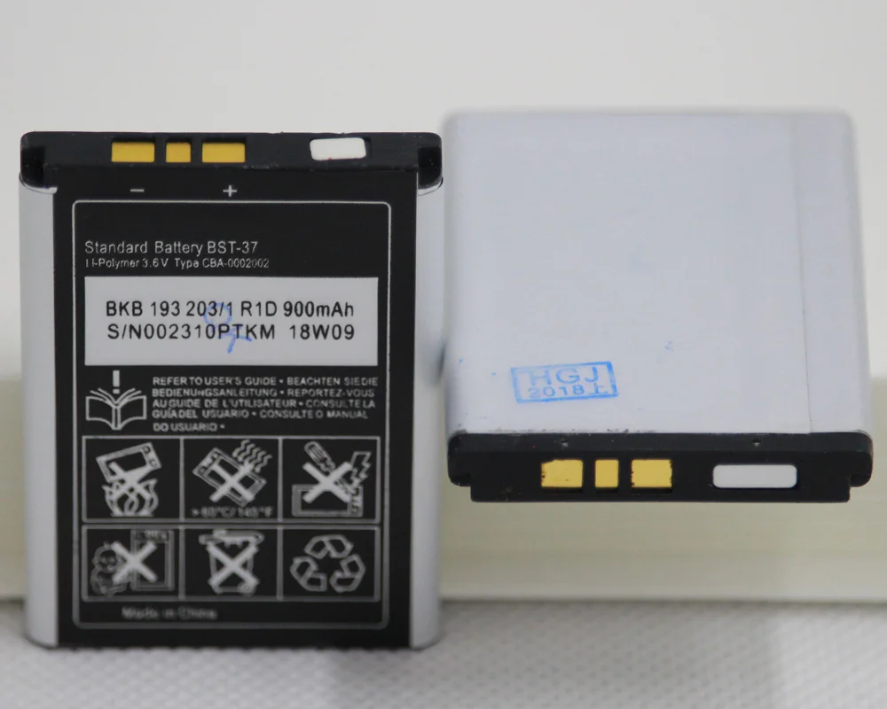 900mAh BST37 BST 37 BST-37 Rechargeable Battery for Sony Ericsson J100i K200i K750 D750i T280i V600 K610i W700 Mobile Batteries