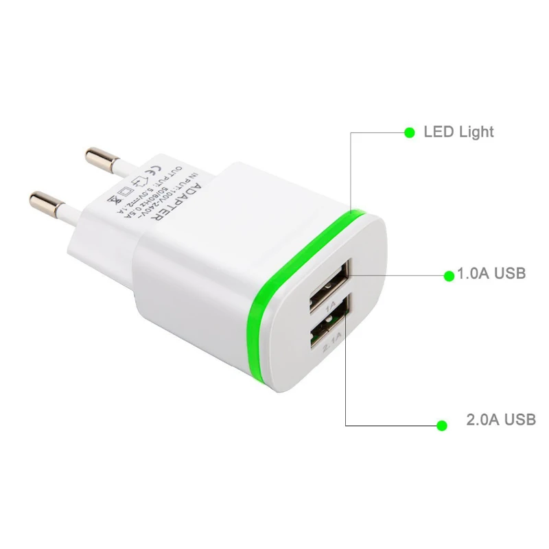 GEUMXL 2-USB EU Plug AC Charger + 3F Type C USB Cable for Lenovo Z2 Plus, Zuk Edge L , Z1, Z2, Z2 Pro, Yoga tab 3 plus 10.1