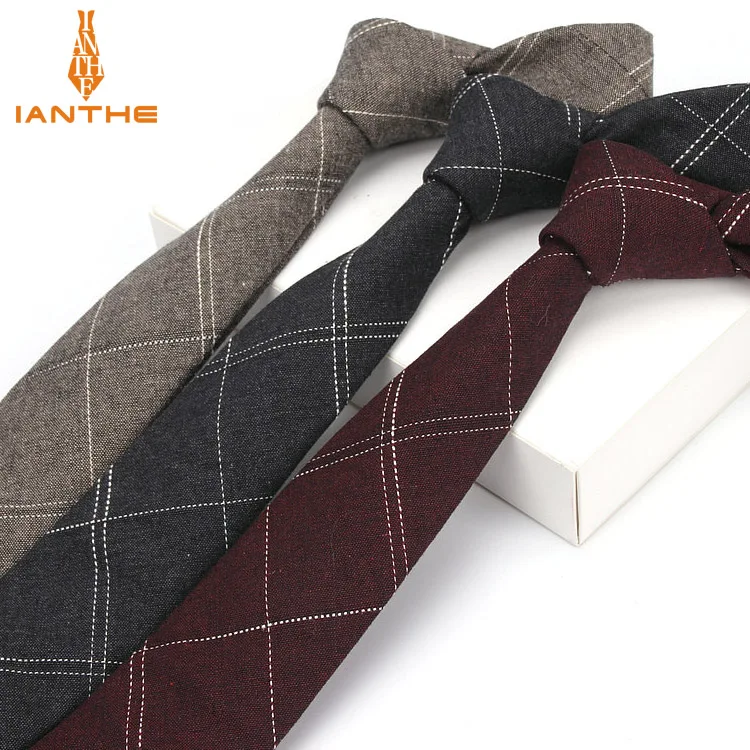 

Ianthe 6cm Men's Suit Tie Classic Men Plaid Necktie Formal Business Bowknots Ties Male Cotton Skinny Slim Narrow Ties Cravat