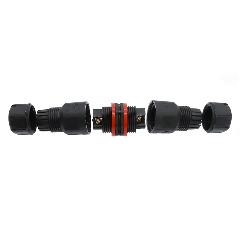 Waterproof connector IP68 I Shape 2 3 4 5pin 250V 30A Cable Wire Gland Sleeve connector quick connect Panel installation