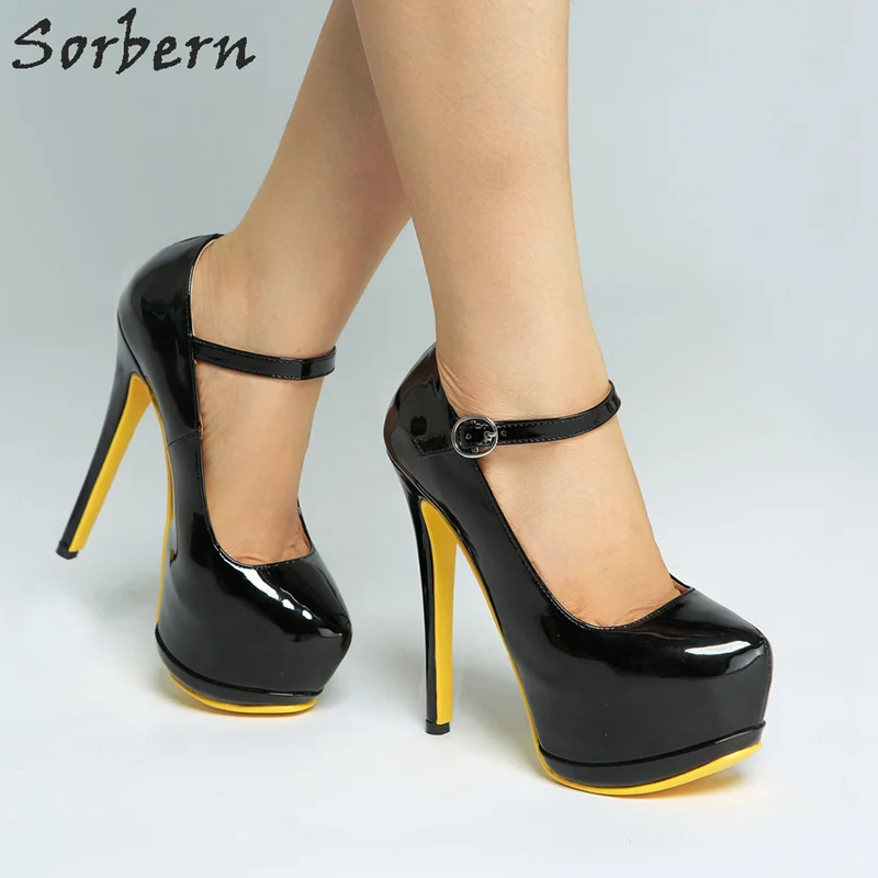 

Sorbern High Heels Women Pumps Patent Leather Buckle Strap Pumps Women Shoes Custom Color Platform Pump For Ladies P