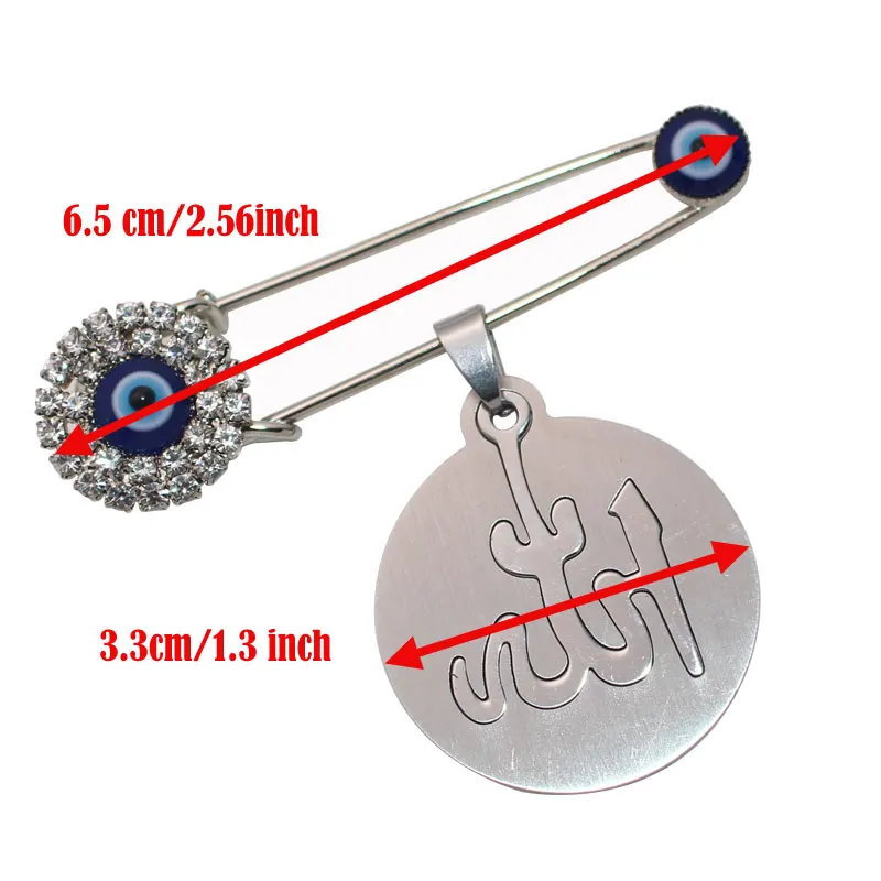 Allah Turkey evil eye muslim islam Stainless Steel Scarf Hijab brooch baby pin