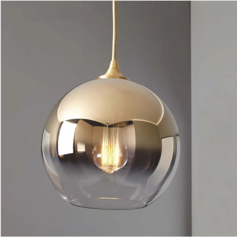 

Nordic Pendant Light Ball Modern Minimalist Bedroom Bedside Personality Creative Bar Restaurant Glass Pendant Lighting Gold