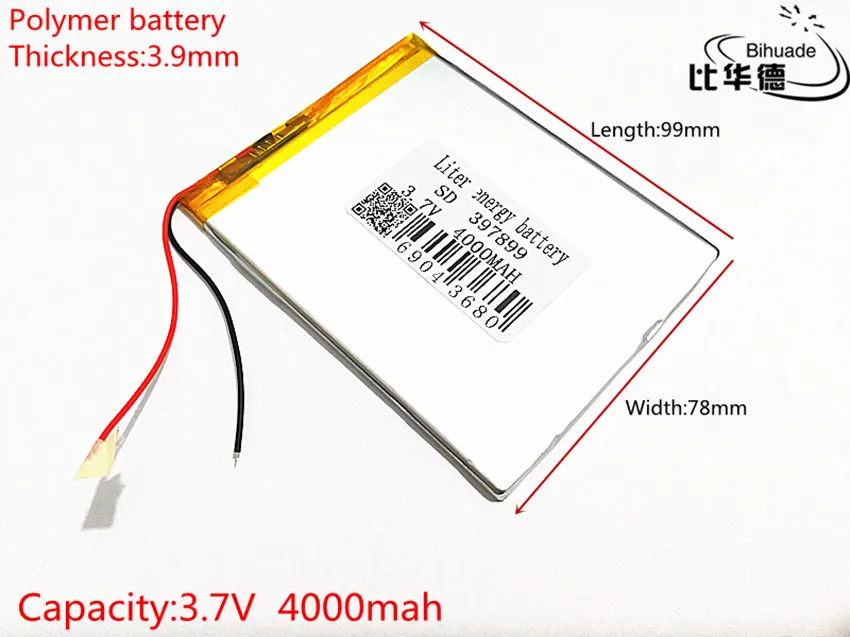 جهاز لوحي 3.7 فولت 4000 مللي أمبير في الساعة ، 7 بوصة ، song mei G2 ، منتجات متوسطة ، بطارية ليثيوم أيون بوليمر