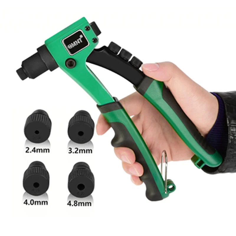 Professionelle edelstahl Licht-gewicht Hand Riveter Manuelle Blind Niet Pistole Hand Werkzeug mit 50 stücke nieten