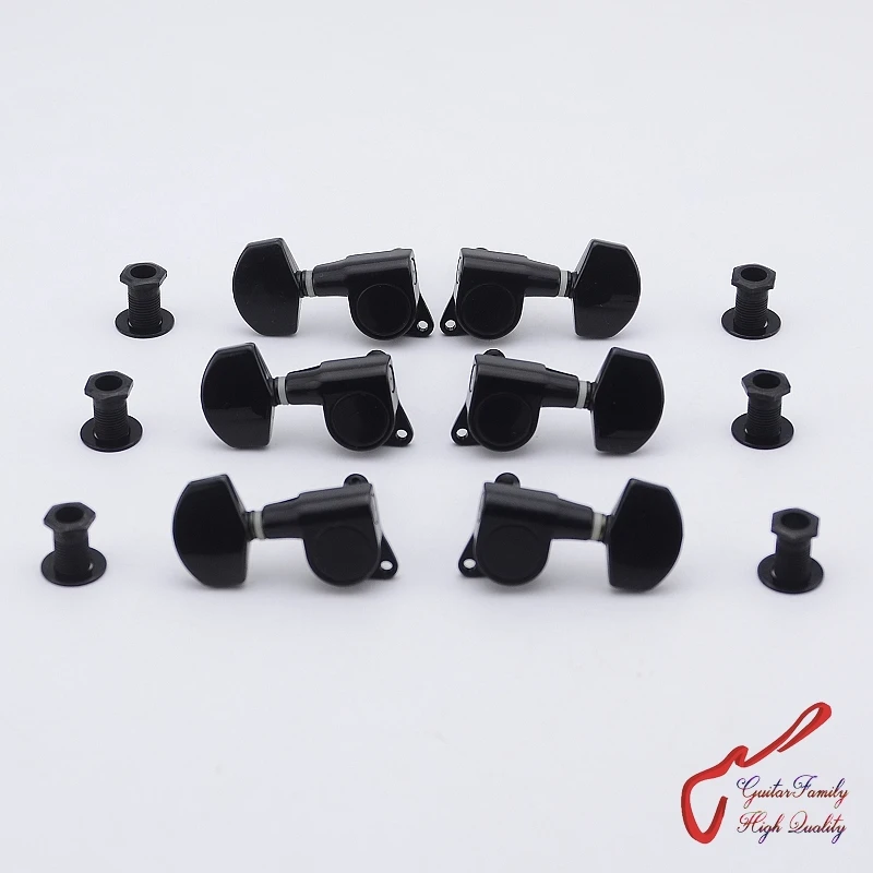 1 Set GuitarFamily 3R-3L Guitar Machine Heads Tuners  Black  ( #0332 ) MADE IN KOREA
