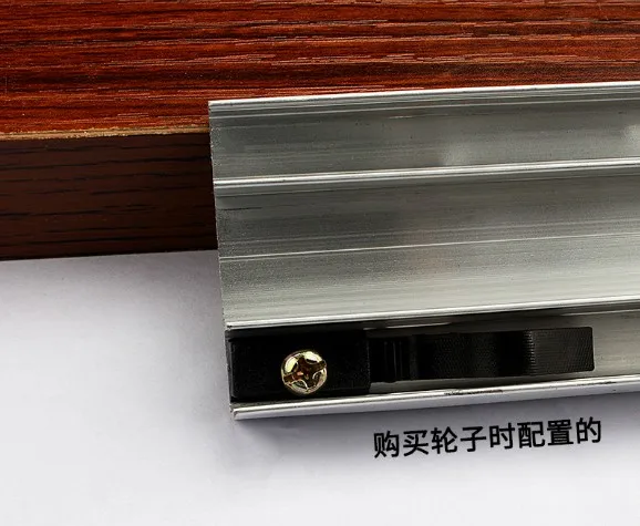 50/60/70cm No grooves aluminum alloy Wardrobe Moving door track Push pull Sliding gate double chute Guide Cabinet Wheel track