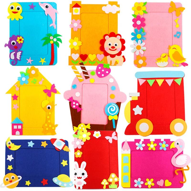 DIY Non-woven Picture Frame 3D Photo Frame Children  Non-woven Stickers Handmade DIY Toys Material Package Craft Toys