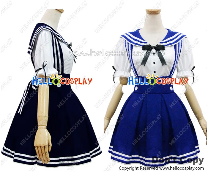 Fantasia azul marinha com correia pena de anjo, roupa para cosplay h008