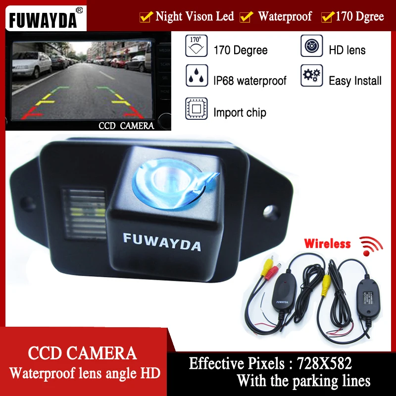 

FUWAYDA Беспроводная CCD HD камера ночного видения 170 градусов автомобильная камера заднего вида парковочная автомобильная камера для TOYOTA LAND CRUISER PRADO 2700 4000
