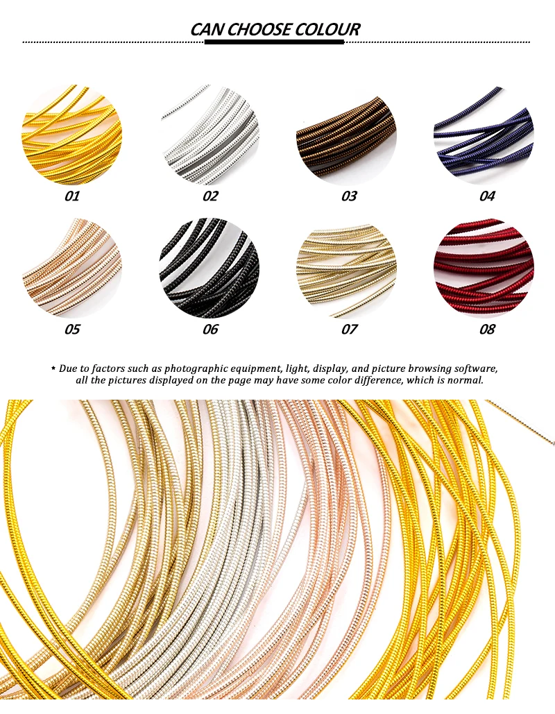 Großhandel 10g/Los Kupfer-Hartdraht für Stickabzeichen, französischer Bullion-Draht, DIY-Handgemachtes Schmuckzubehör – Detail 3