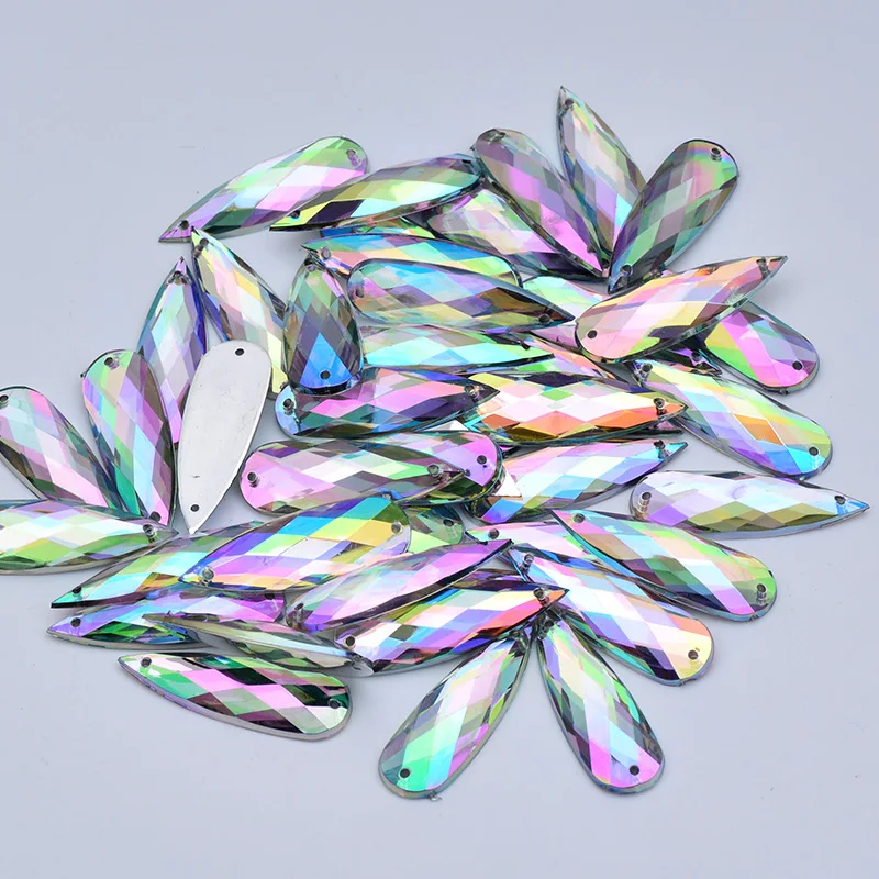 JUNAO 10*30 مللي متر 20 قطعة الخياطة الحمراء فلاتباك قطرة حجر الراين يزين الاكريليك أحجار الكريستال خياطة على ستراس للمجوهرات Grament #3