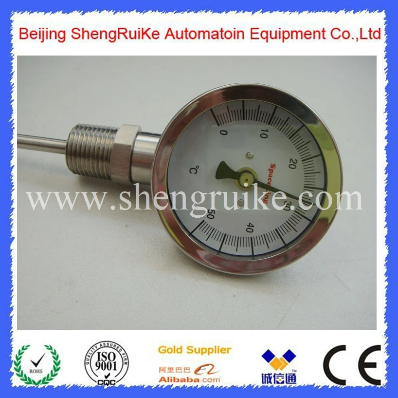 0-50C Stainless Steel 2 inch Bottom  bimetal thermometer