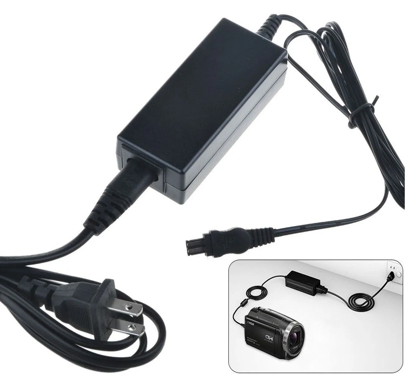 AC Power Adapter Charger for Sony DCR-TRV240E, DCR-TRV241E, DCR-TRV245E, DCR-TRV255E, DCR-TRV265E,DCR-TRV285E Handycam Camcorder