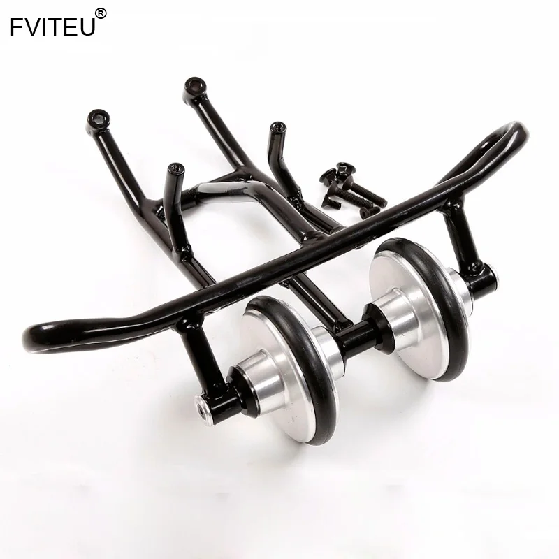 

FVITEU Metal Rear wheel bar wheelie bar with Double wheel Set for 1/5 HPI KM Rovan Baja 5B SS 5T 5SC