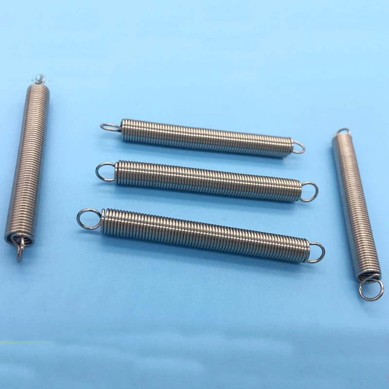 Stainless Steel Drag Spring 0.6mm Line Diameter 5mm Outer Diameter Tension Spring with Hook 50pcs