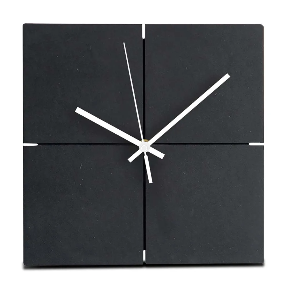 

Large Wooden Hanging Wall Clock Silent MDF Wood European Square Wall Clocks Room Office Simple Modern Design Home Decor Black