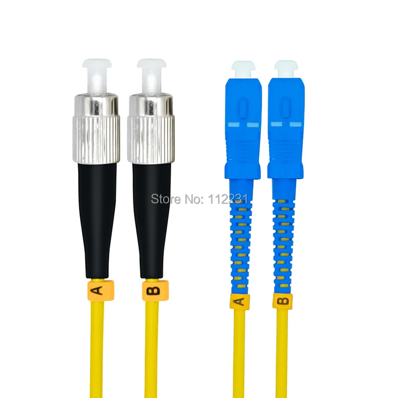 

40Meters SC to FC Singlemode Duplex Optical Fiber Patch Cord Cable,SC/PC-FC/PC,3.0mm, 9/125, SC-FC 40M