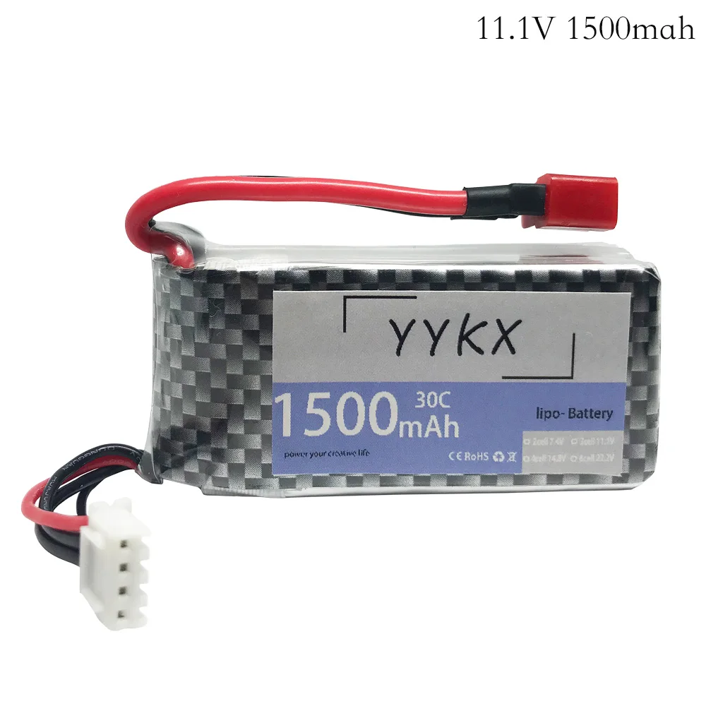 11.1v 1500mAh 30C High Power LiPo Battery T/XT60/Plug 11.1 v 1500mah Rechargeable Lipo Battery For RC Car Airplane Helicopter