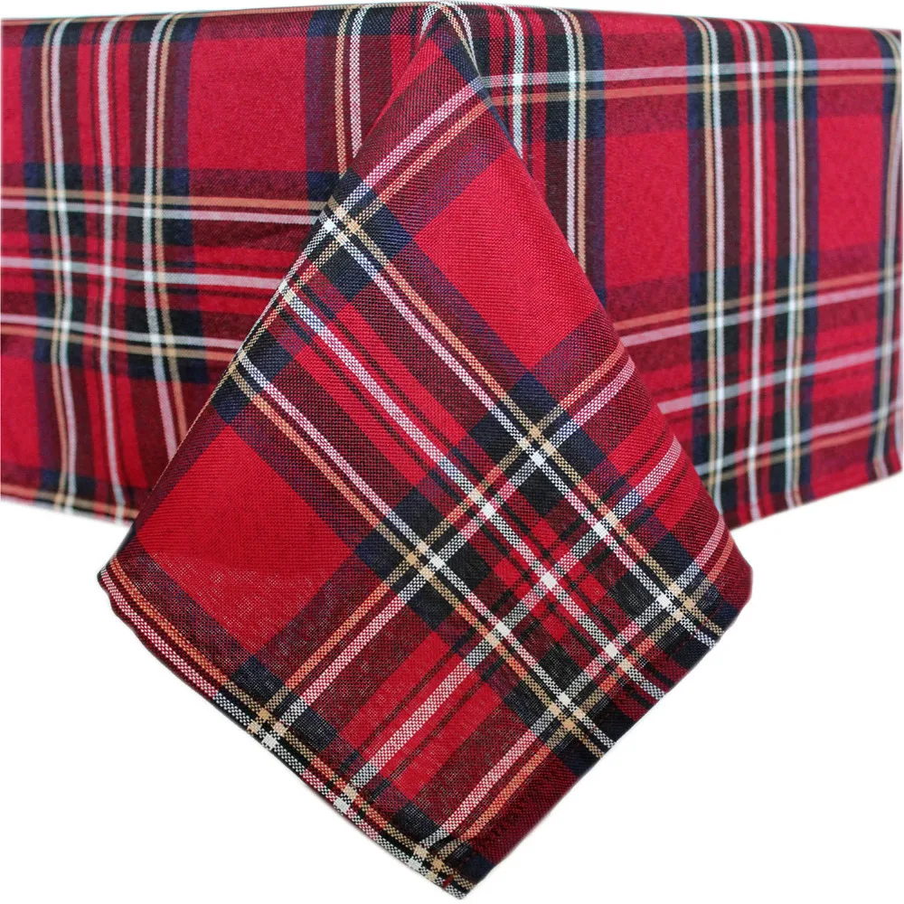 Promotion100% Polyester Plaid Theme Tablecloth Big Promotion