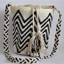 Vintage Purse Handmade Weave Bags Women Shoulder Crossbody Bags Bohemian Fringe Tassel Travel Beach Women's Handbags free Gift