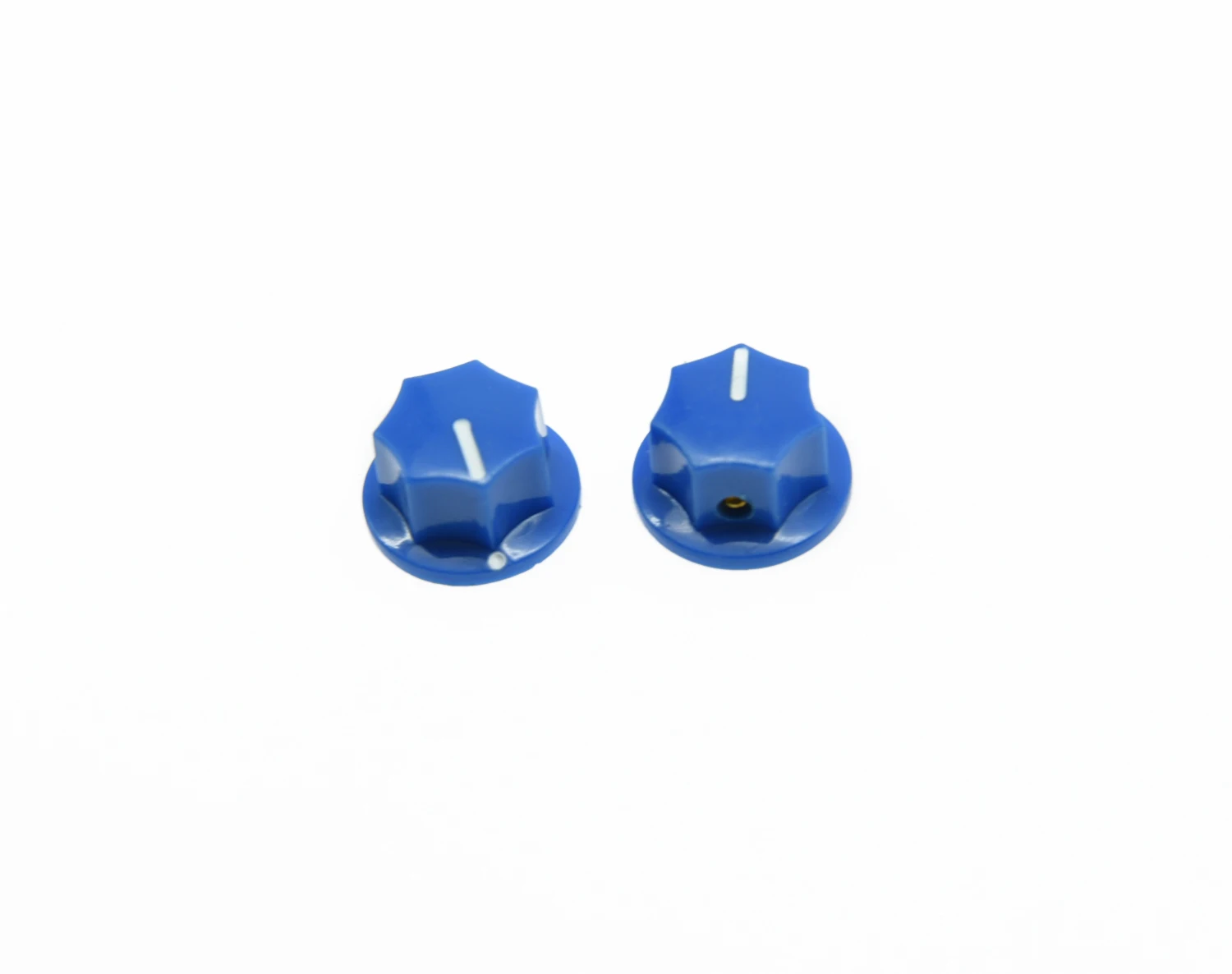 10x Blue Small Size MXR Style Skirted AMP Knob Effects Pedal Knobs Brass Insert