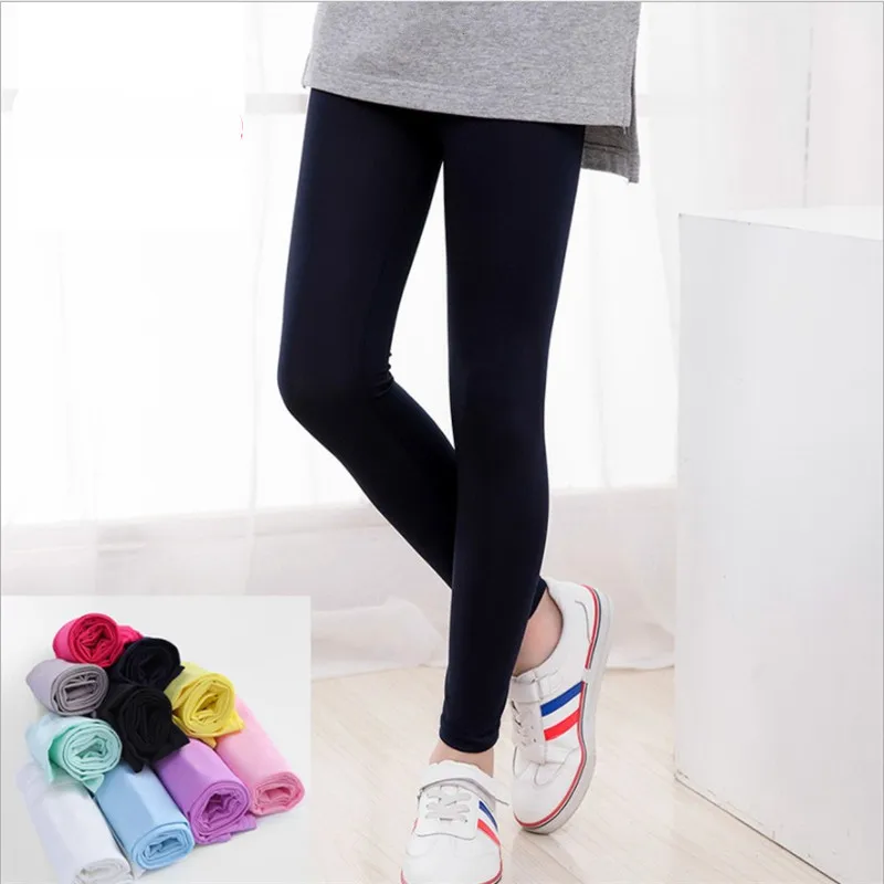

3-11Years Old Children Candy Color Spring And Autumn Leggings Tight Pencil Pants Girls Solid Color Pants