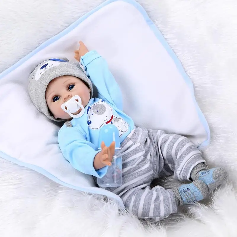 22 inches Silicone Reborn Baby Doll 55 CM Vinyl Babies Dolls Toys For Girls Real Dolls Toy For Children Gifts Lovely Doll