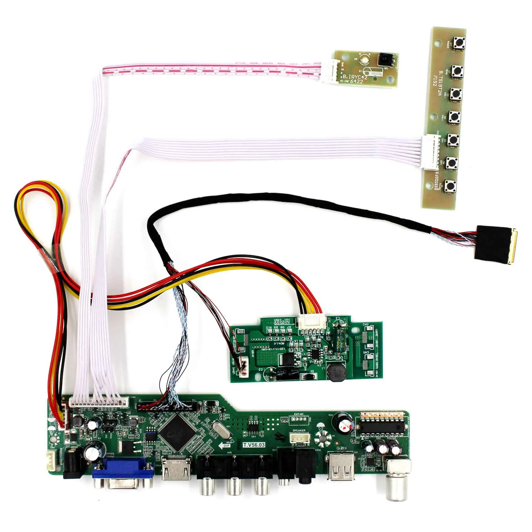 TV+H DMI+VGA+AV+USB+AUDIO LCD Driver Board T.V56.03 Work For 15.4inch 1680x1050 LP154WE3 B154SW02 LCD Screen